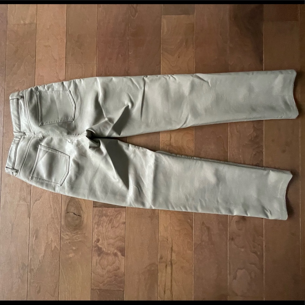 Wilfred MELINA PANT size 4 color light taupe straight leg high rise faux leather - Picture 3 of 6